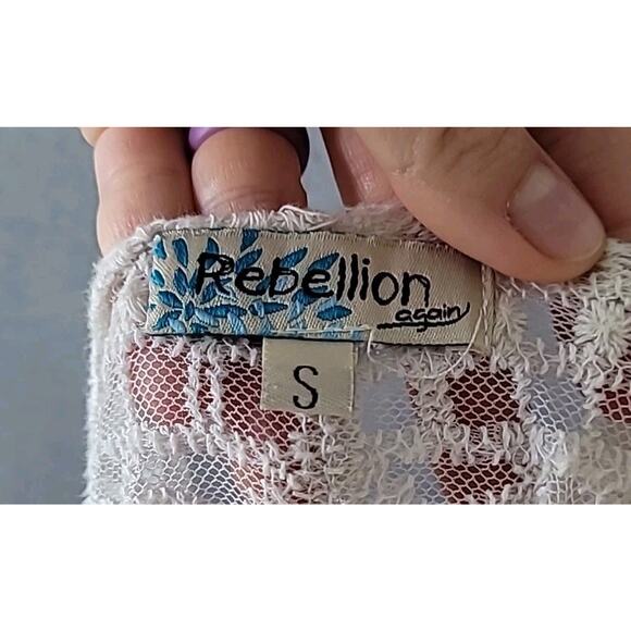 Rebellion Ivory Lace Duster Cardigan Boho Cottagecore Festival S - Picture 4 of 7